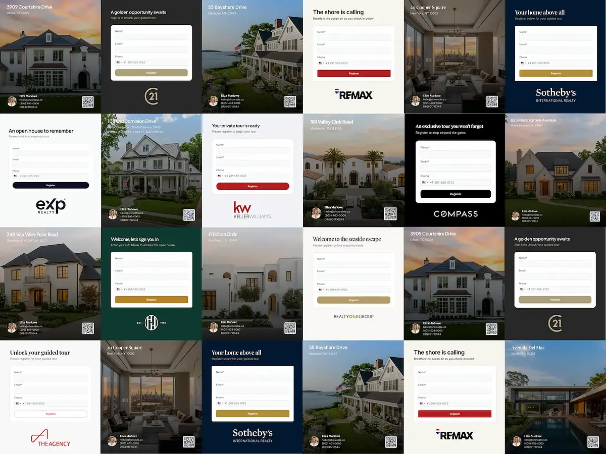 Customizable open house design templates section media